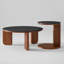 Table basse de 31,5 po de largeur avec plateau rond en pierre frittée et pieds en peuplier massif-2109046638-2113558152