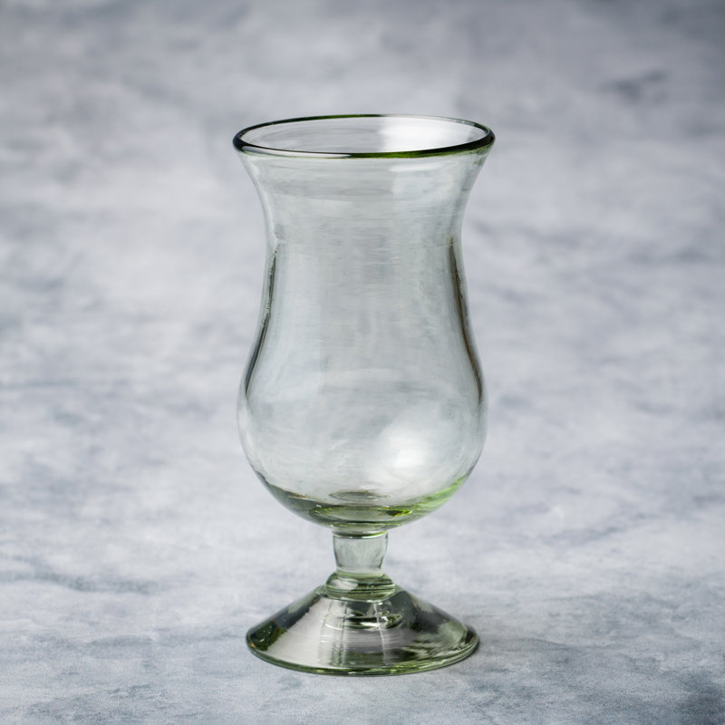 Verre mexicain soufflé à la main à ourlet cobalt, ensemble de 6, Transparent