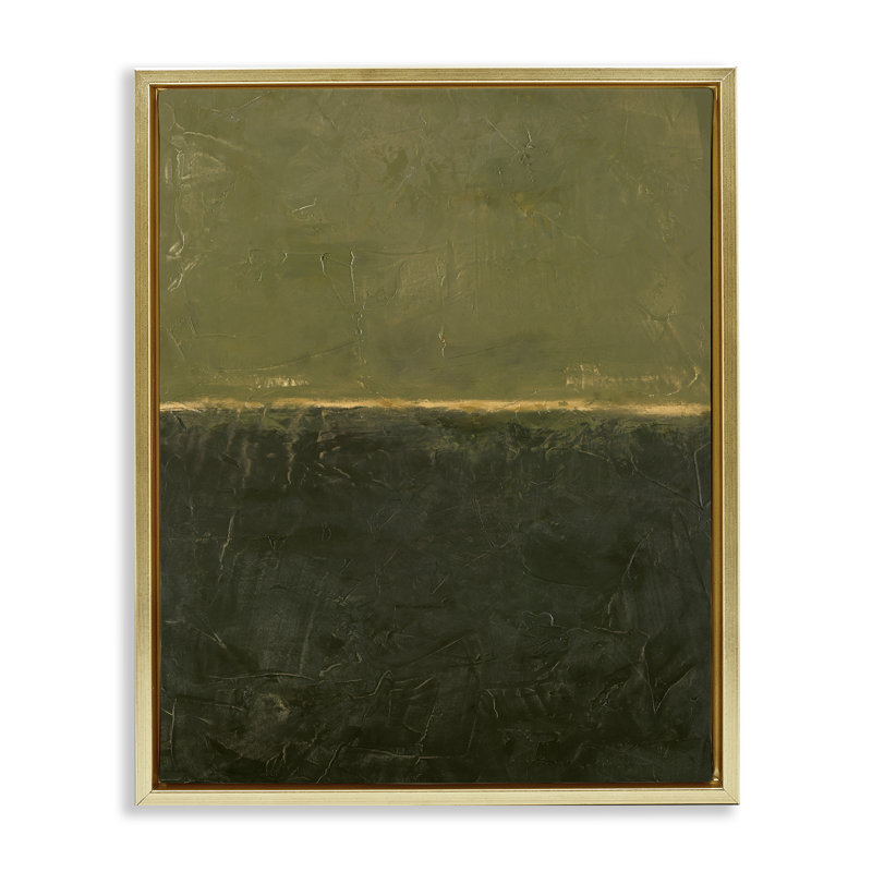 Art mural sur toile flottant abstrait vert rustique, design par Design Fabrikken, H 21 po x l 17 po