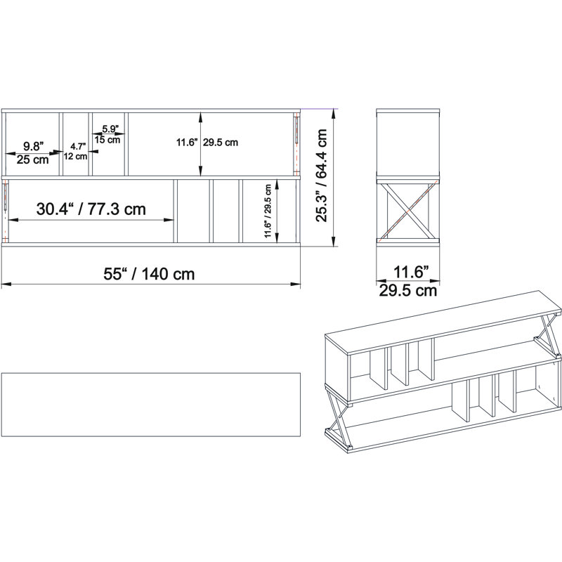 Termas Modern TV Unit TV Stand for TVs up to 55", White