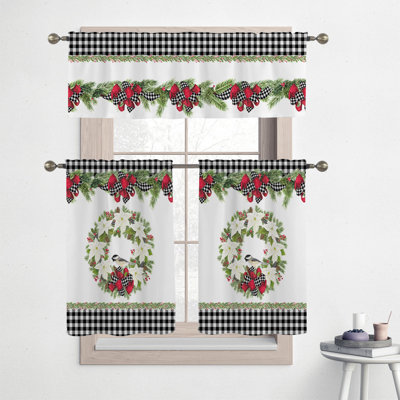Christmas Trimmings Tailored Kitchen Curtain