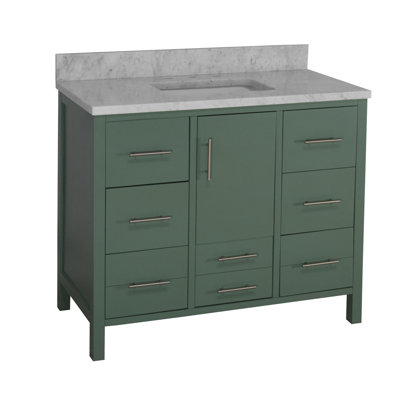 Kiara 42" Carrara Marble Single Bathroom Vanity