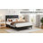 Full Bed Frame with Adjustable Headboard, Upholstered Platform Bed Frame Full Size No Box Spring Needed, Noise-Free, Heavy Duty, Dark Grey-197100002