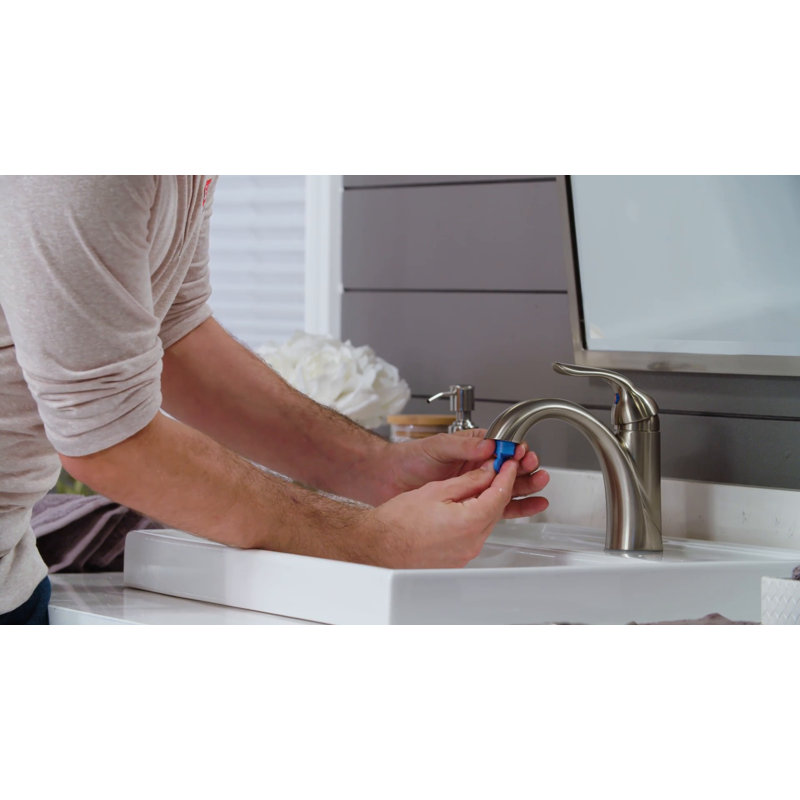Albion Matte Black Single Handle Bathroom Faucet with Drain Assembly