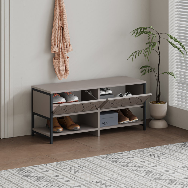 8 Pair Shoe Storage Cabinet, Light Mocha
