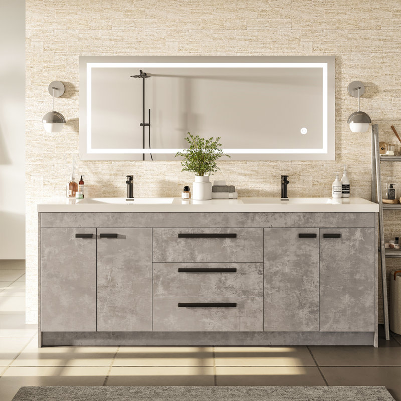 Wauconda Modern 83" Double Bathroom Vanity Set
