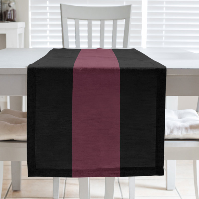 Cleveland Basketball Table Runner, Poly Twill, Black/Wine/Black, 90" L x 16" W