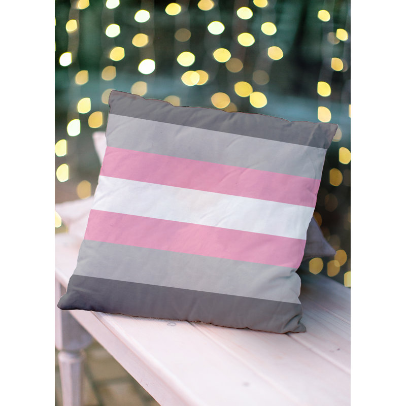 Coussin extérieur Demi Girl, 18 po x 18 po, Rose/gris