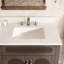 Meuble-lavabo double 72 po en bois massif avec plateau en céramique-607686588