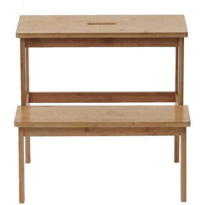 2-stufiger Tritthocker Duenas aus Holz