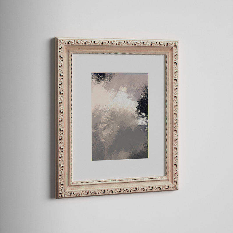 Imelda Wood Embossed Picture Frame with Mat, Off White, 5" x 7" Matted to 4" x 6"