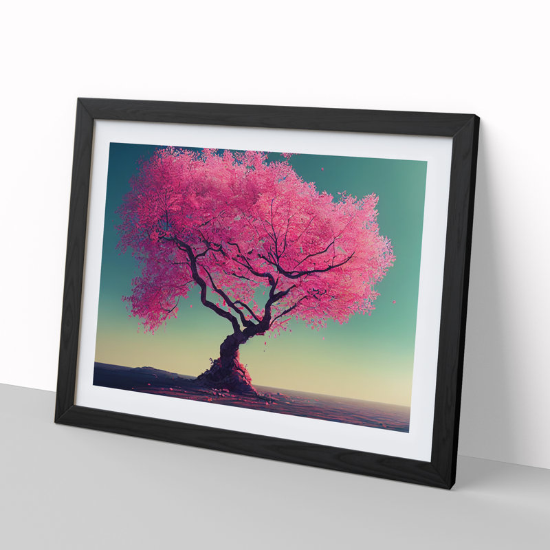 Delightful Cherry Blossom Tree - Framed Print, Black, 25cm H x 34cm W x 2cm D