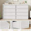 Commode 8 tiroirs pour la chambre à coucher, commode double de 54 po de largeur, commode moderne pour le salon, la chambre de bébé et le couloir-963247442