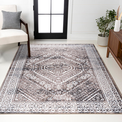 Tapis brun / ivoire Boho Cottage Medallion