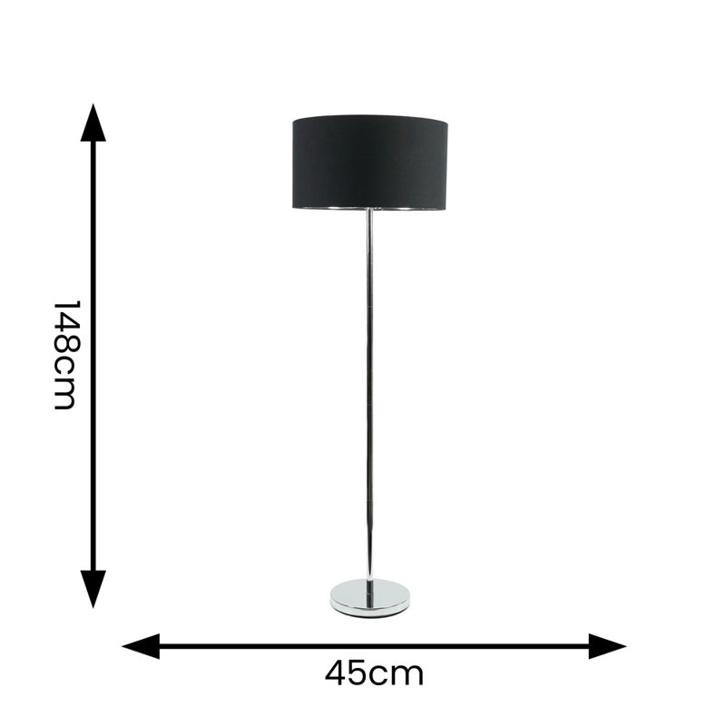 Daryanna 148cm Traditional Floor Lamp, Black, Yes, Brushed