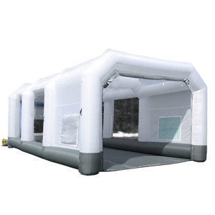 Inflatable Paint Booth 16.5x10x8Ft, Portable Spray Painting Tent with 550W Blower, Upgraded Air Filter System, Durable and Environment-Friendly Design