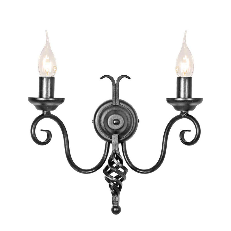 Ballycastle Candle Wall Light, Black