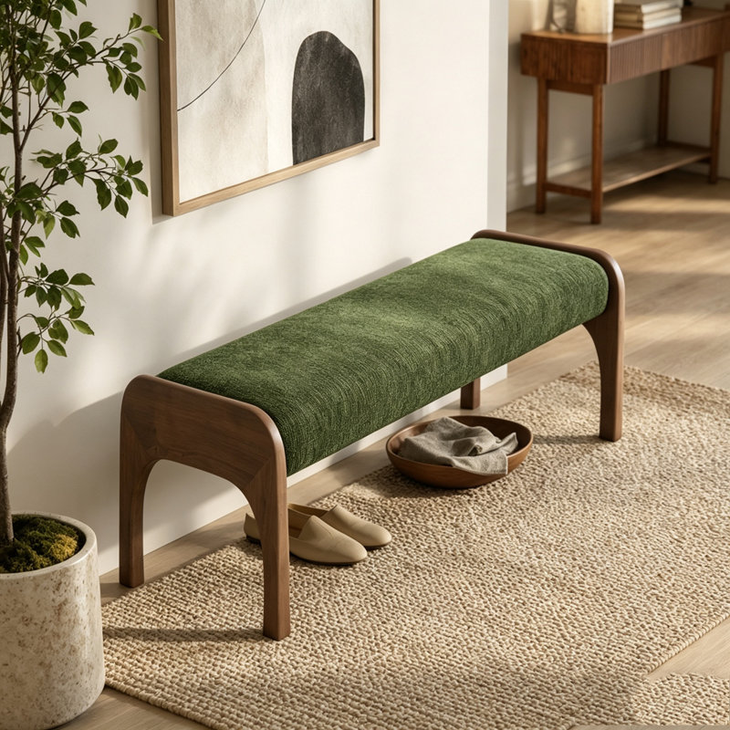 Banc long rembourré 50,25 po, Vert