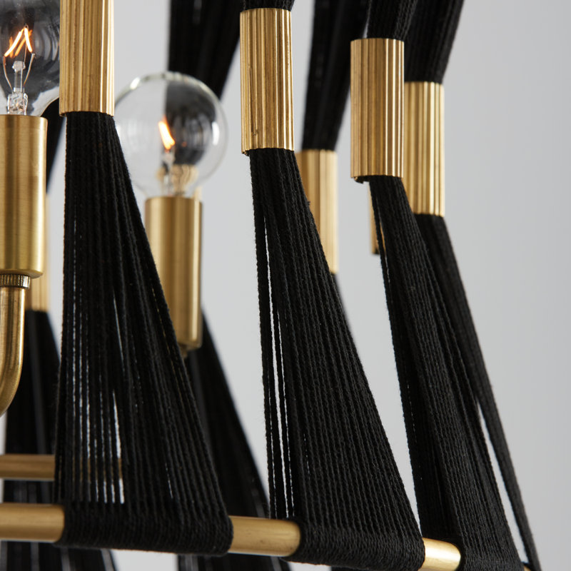 Bianca 6 - Light Unique/Statement Pendant, Black Rope