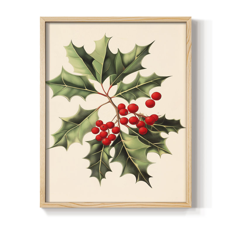 Art des Fêtes de Noël - série 2 - CCXLVI, reproduction encadrée - bois massif, Naturel, H 15 po x l 12 po