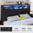 Farmhouse Bed Frame with LED Charged Bookcase Headboard and Storage Drawers, No Box Spring Needed-1135088824-1135088827