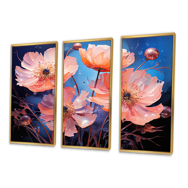 Ensemble de salon Neon Flourish, Cadre flottant doré, H 28 po x l 36 po x P 1 po