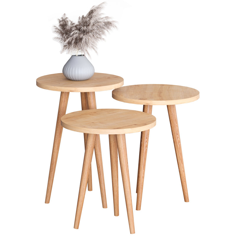 Harney End Table, Oak Wood