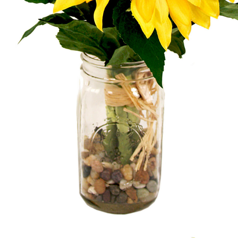 Sunflower Floral Arrangement in Mason Jar