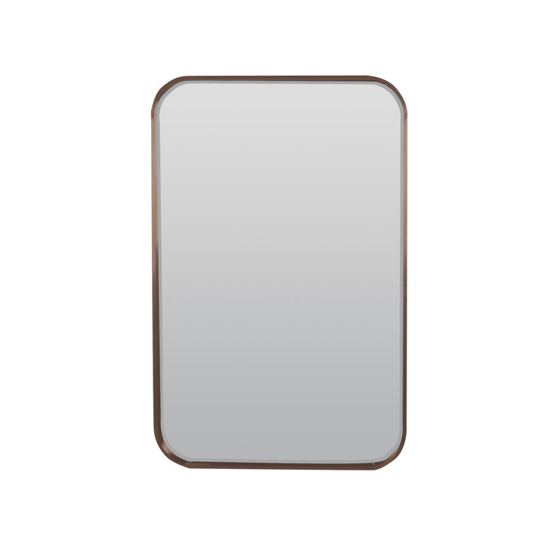 Metal Wall Mirror, 20" H x 30" W, Brushed