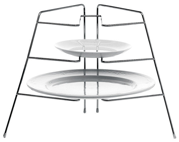 Corner Plate Rack in Chrome