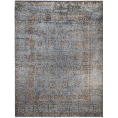 Tapis unique en laine gris 9 pi 3 po x 12 pi Huckstep