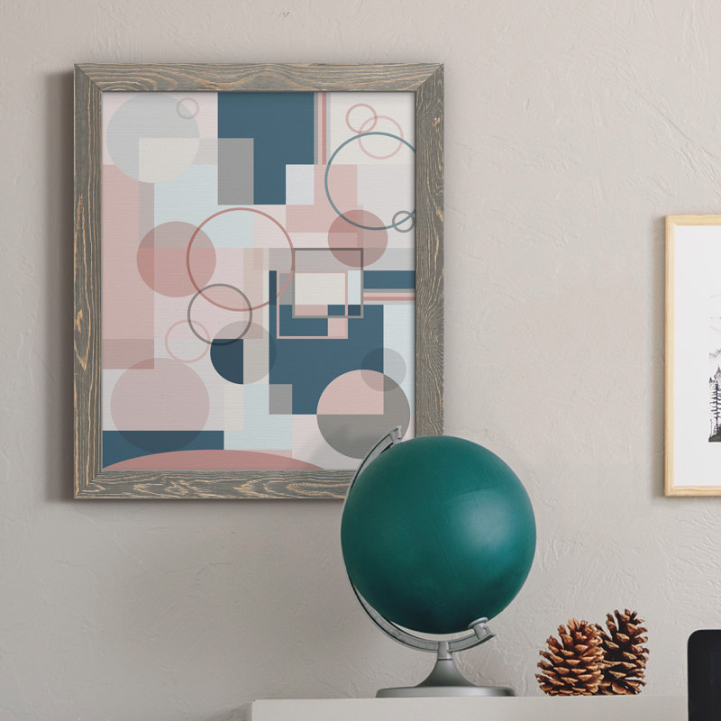 Modern Geo - Cadre photo, impression sur toile, H 24 po x l 18 po x P 1,5 po, Toile avec cadre gris