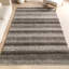 Tapis rayé multicolore gris / brun à poils longs touffeté à la main Panitz-310416831