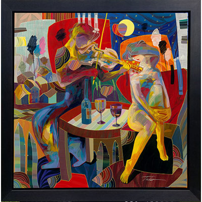 Una Velada Con Vino by Tadeo Zavaleta - Single Picture Frame Painting on Canvas