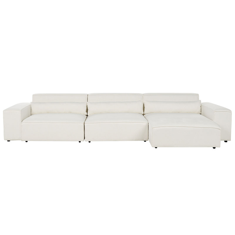 Boleslovas 3 Seater Sofa & Chaise, Left Hand Facing, White