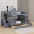 Castle Style Bunk Bed, Wood Bunkbed With 2 Drawers And 3 Shelves, Full-Length Fence, Slide, Slat Support-1510944218-1532057774