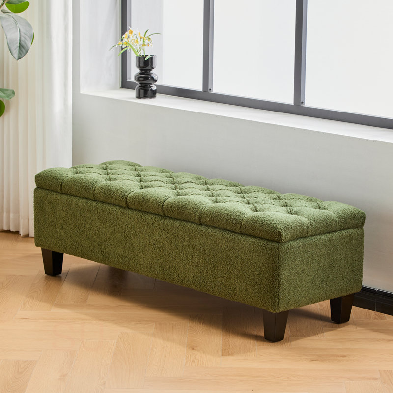 Banc repose-pieds avec rangement, Vert