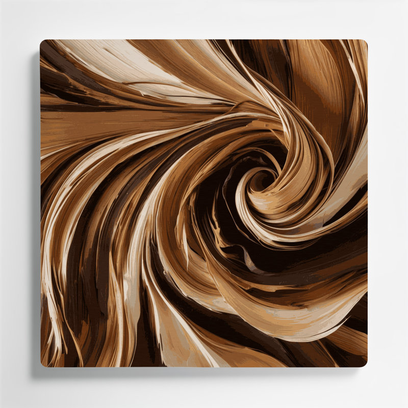 «Lyrical Abstraction 22», art mural en métal brun, H 32 po x l 32 po