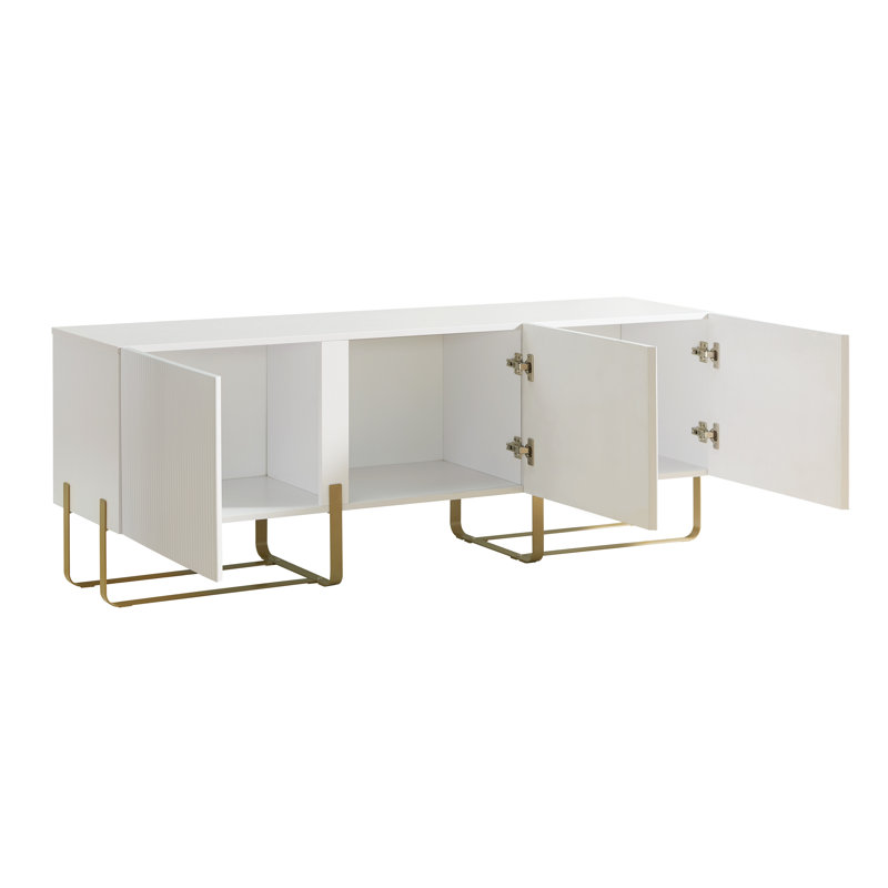 Tollette TV Stand for TVs up to 65", White/Gold