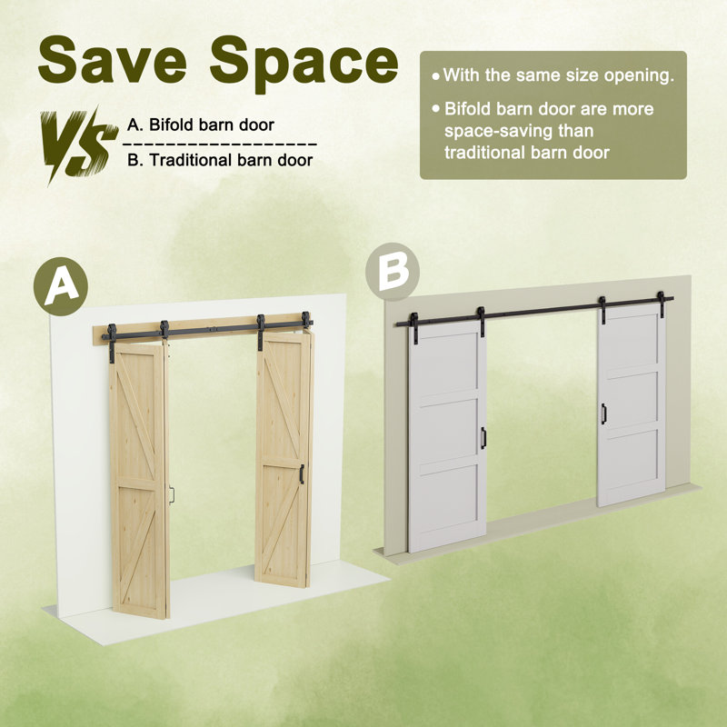 Porte de grange pliante K / Plank 84 po H 84 po, Jaune, 80 po x 84 po, K Shape