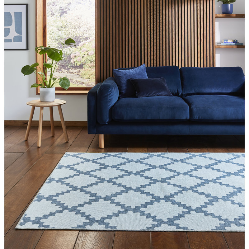 Scion Floral Digitally Printed 120cm X 170cm Area Rug, Blue, Rectangle 120 x 170 cm