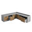 Banc d'angle en L de 62,9 po avec 6 tiroirs de rangement tissés