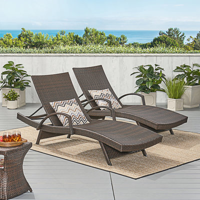 Chaise longue avec accoudoirs 2 pièces