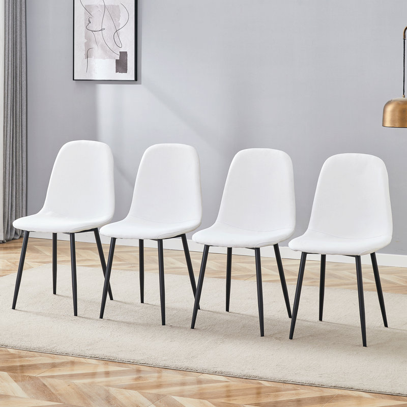 Chaises de salle à manger de luxe moderne, métal-lin blanc, ensemble polyvalent pour la maison