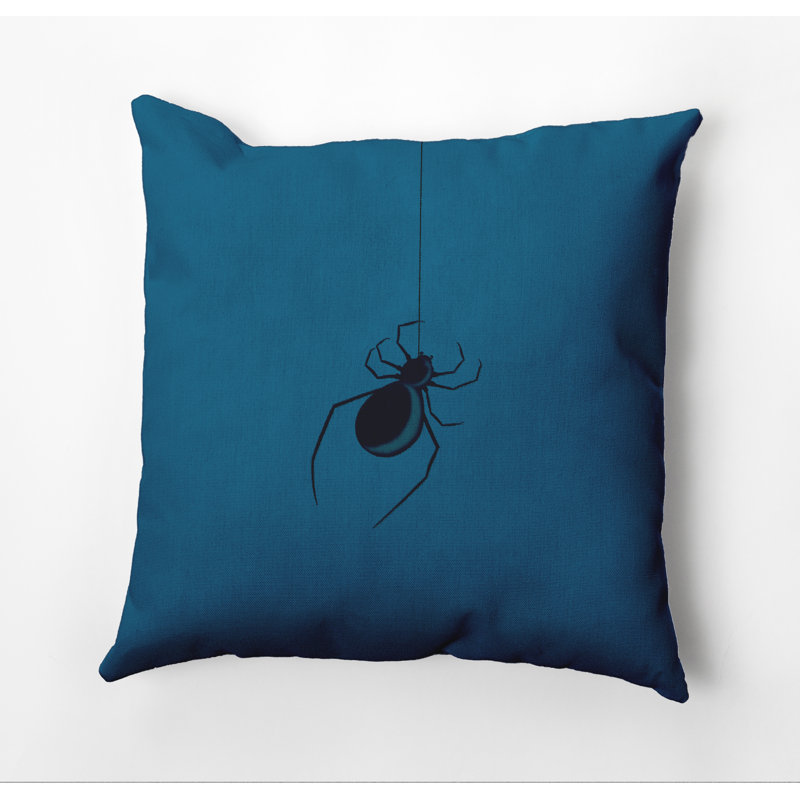 Eeek ! housse de coussin à imprimé fêtes/insert, Bleu sarcelle, 16 po x 16 po