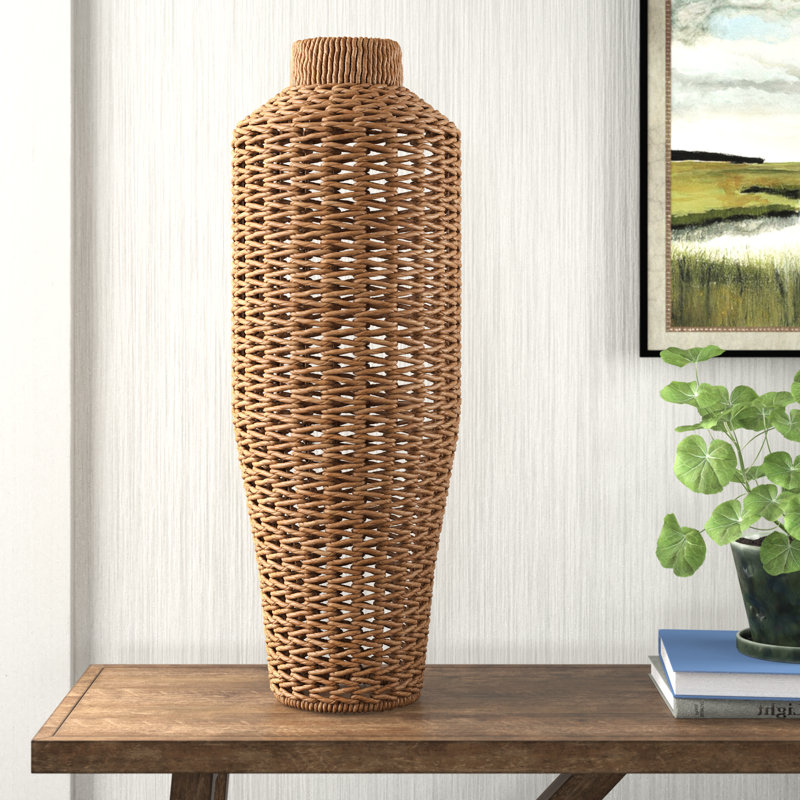 Cenedra Rattan Table Vase, 30" H x 9" W x 9" D