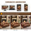 Canapé Chesterfield de 63 po en similicuir rembourré avec garniture cloutée et repose-pieds, accoudoirs roulés, capitonné-920153144