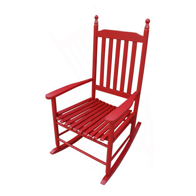 Chaise berçante en bois rose rouge