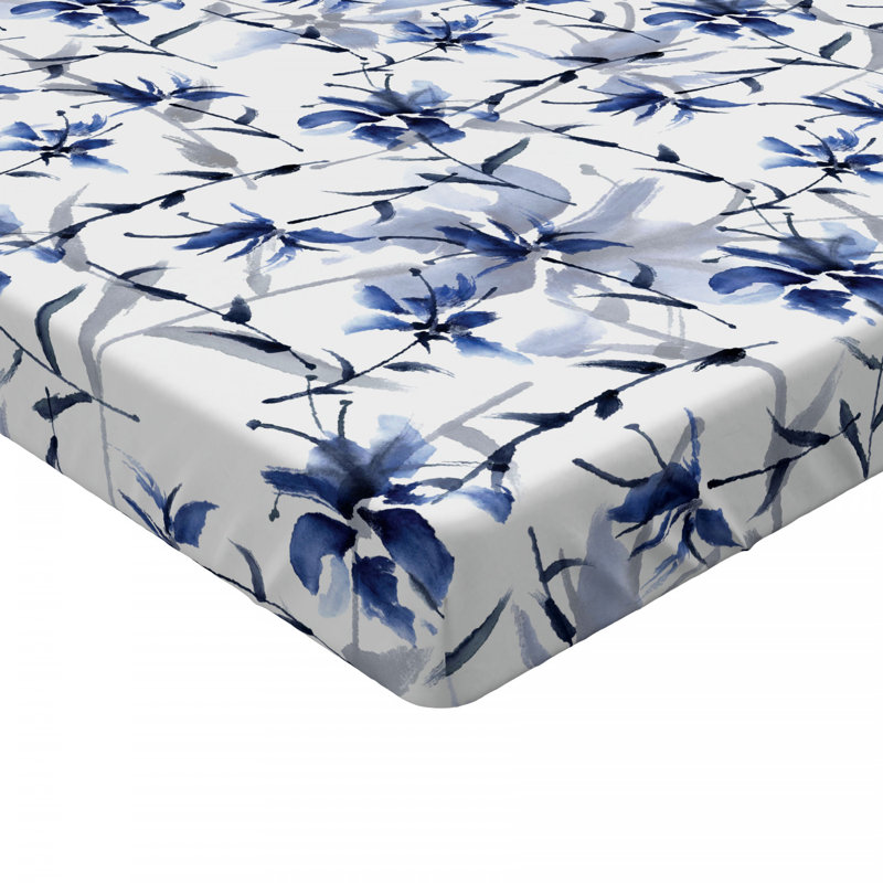 Microfiber Floral Fitted Sheet, Queen Fitted Sheet
