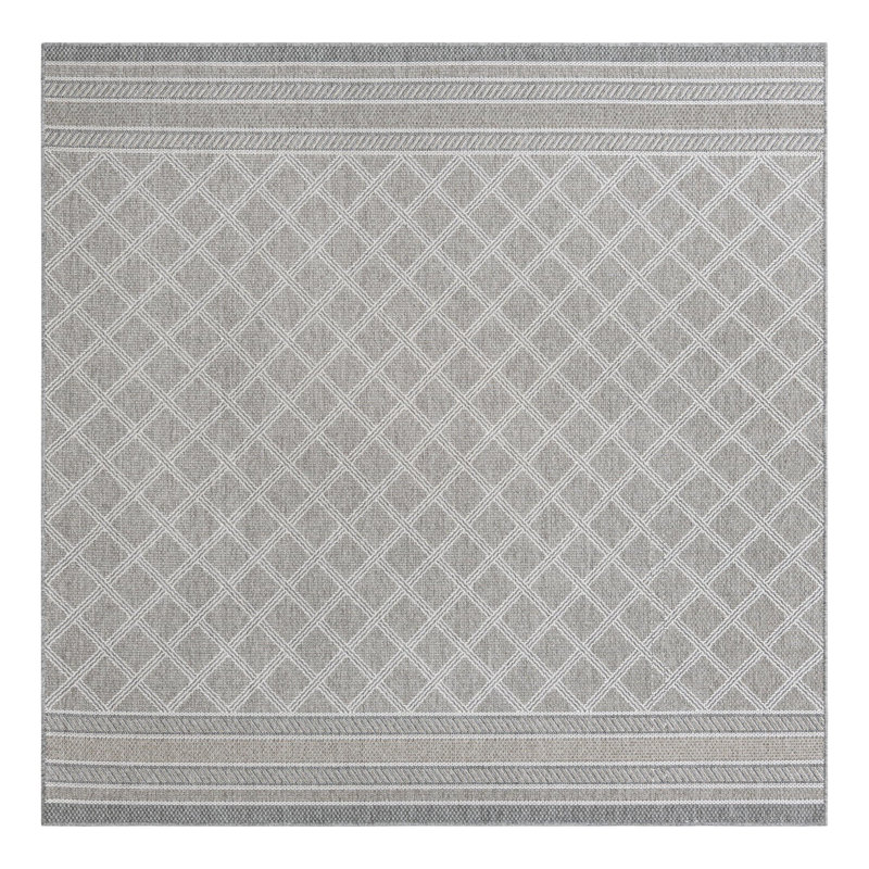 Tapis d'extérieur à treillis, Carré 7 pi 10 po